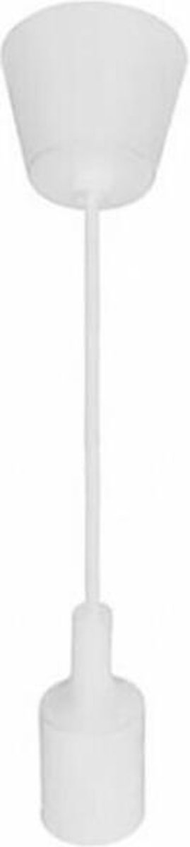 LED Hanglamp - Hangverlichting - Turno - Rond - Mat Wit Kunststof - E27