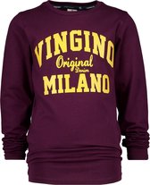 Vingino Logo Longsleeve Jongens T-shirt - Aubergine Red - Maat 176