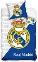 Real Madrid Dekbedovertrek 140 X 200 Cm Wit/Blauw 63 X 63 Cm