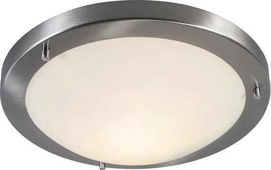 QAZQA yuma - Moderne LED Smart Plafondlamp incl. wifi voor buiten - 1 lichts - Ø 310 mm - Staal - Buitenverlichting