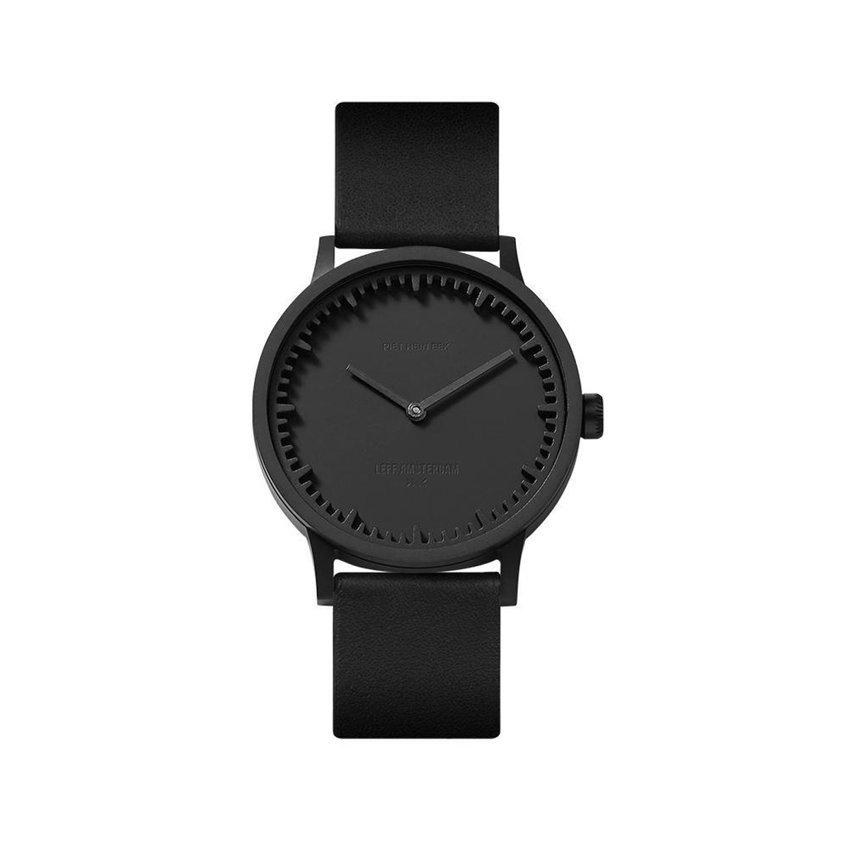 LEFF amsterdam - T32 - Horloge - Leer - Zwart/Zwart - Ø 32mm