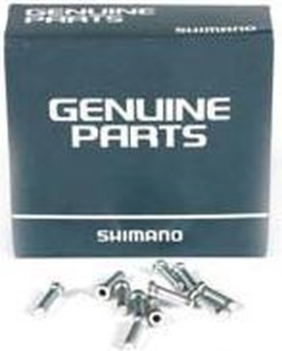 Shimano doosje met 'Genuine Parts' en kabelhoedjes.