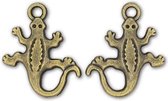 Bedel Gecko brons, Afmeting: 18mm x 15mm x 2mm. 100 stuks