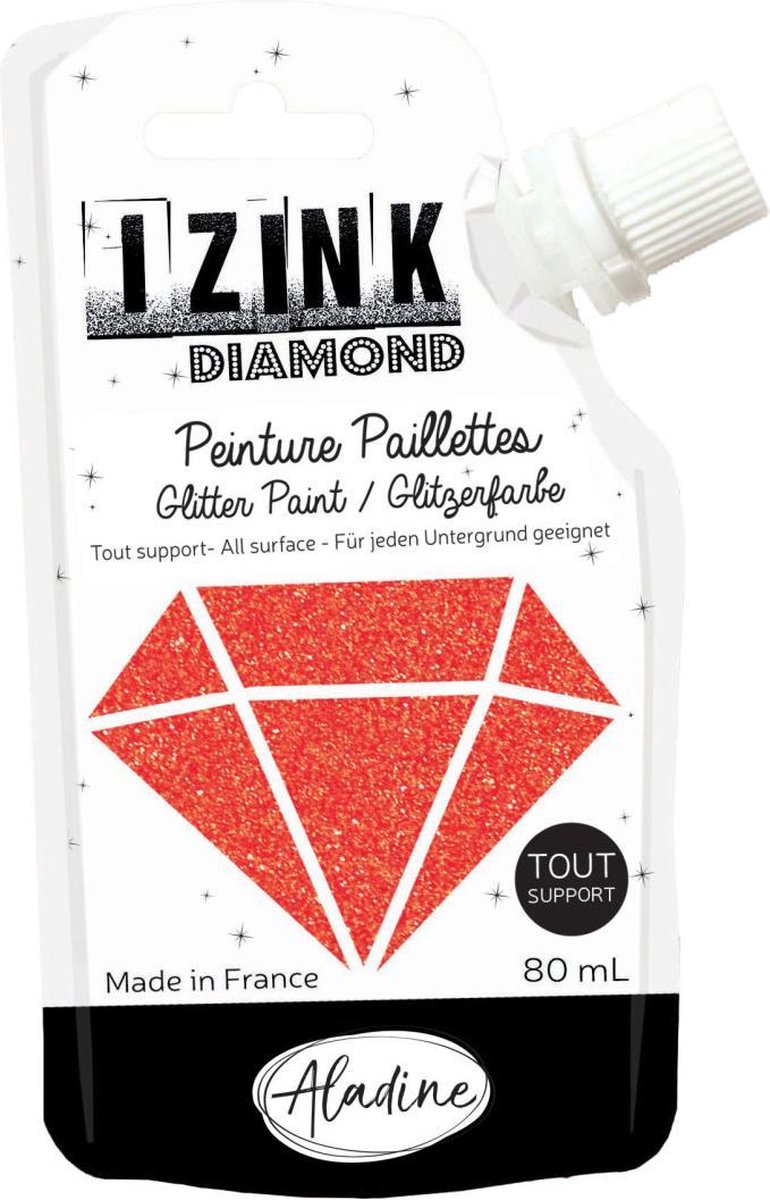 Rood Glitterverf Izink Diamond