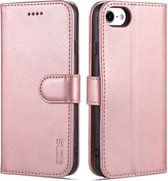 AZNS Skin Feel Calf Texture Horizontal Flip Leather Case met kaartsleuven & houder & portemonnee voor iPhone 7/8 / SE (2020) (rosé goud)