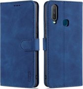 Voor vivo Y17/Y3/Y3S AZNS Huid Voelen Kalf Textuur Horizontale Flip Lederen Case met Kaartsleuven & Houder & Portemonnee (Blauw)