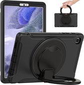 Schokbestendige siliconen + pc-beschermhoes met 360 graden rotatie opvouwbare handgreephouder en pensleuf voor Samsung Galaxy Tab A7 Lite T220 (zwart)