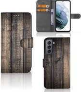 GSM Hoesje Geschikt voor Samsung Galaxy S21 FE Leuk Case Cadeau Mannen Steigerhout