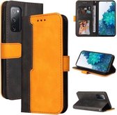 Voor Samsung Galaxy S20 FE / S20 Lite 5G / 4G Zakelijke stiksels-kleur Horizontale Flip PU lederen tas met houder & kaartsleuven & fotolijst (oranje)