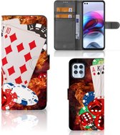 GSM Hoesje Motorola Moto G100 Wallet Book Case Personaliseren Casino