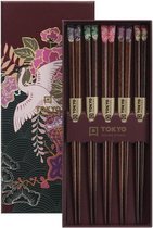 Tokyo Design Studio - Chopsticks set - Eetstokjes - Japanse bloem - 5 paar