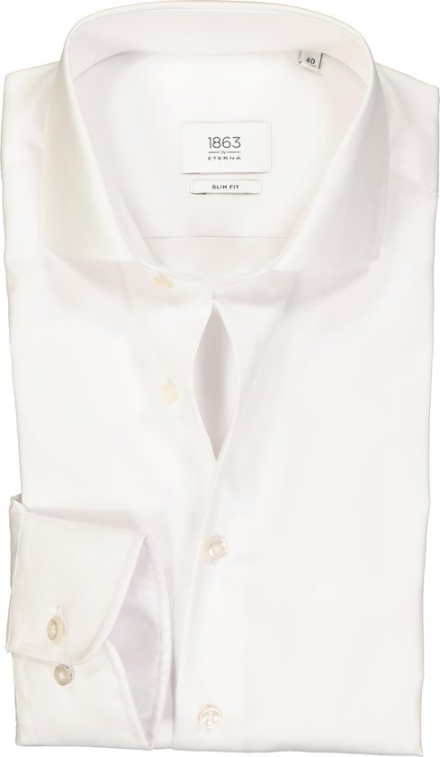 ETERNA 1863 slim fit premium overhemd - 2-ply twill heren overhemd - wit - Strijkvrij - Boordmaat: 39