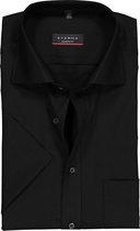 ETERNA modern fit overhemd - korte mouw - poplin heren overhemd - zwart - Strijkvrij - Boordmaat: 41