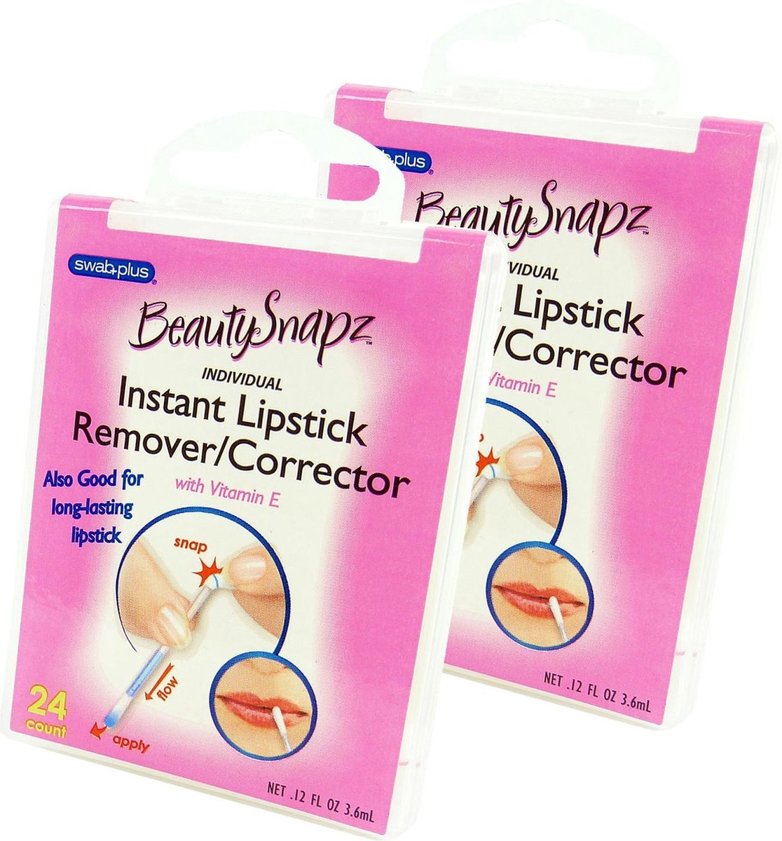 SwabPlus Beauty Snapz Instant Lipstick Remover Corrector Reinigende Vitamine E - 2-Pack