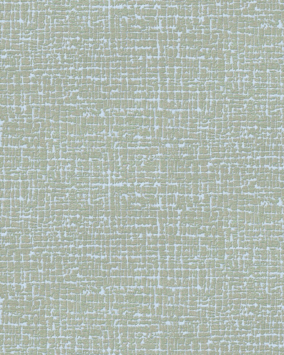 Ton sur ton behang Profhome DE120103-DI vliesbehang hardvinyl warmdruk in reliëf gestempeld tun sur ton mat grijs pastelturquoise 5,33 m2