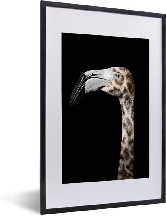 Fotolijst incl. Poster - Flamingo - Panter - Portret - 40x60 cm - Posterlijst