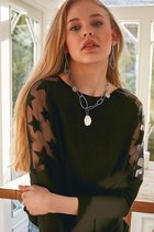 MANA'OLANA - BLOUSE - BLOUSE STERRE - MAAT XL - ZWART