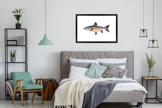 Poisson hareng sur fond blanc 90x60 cm