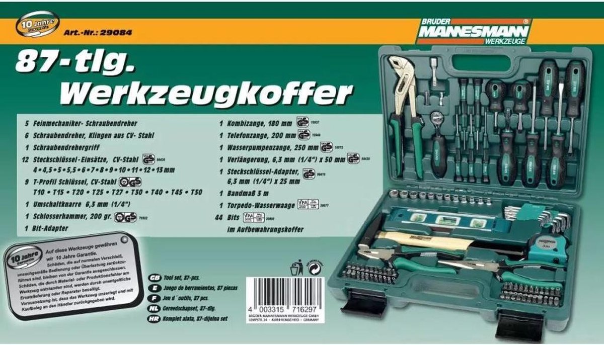 Mannesmann Boîte à outils (29077) au meilleur prix sur