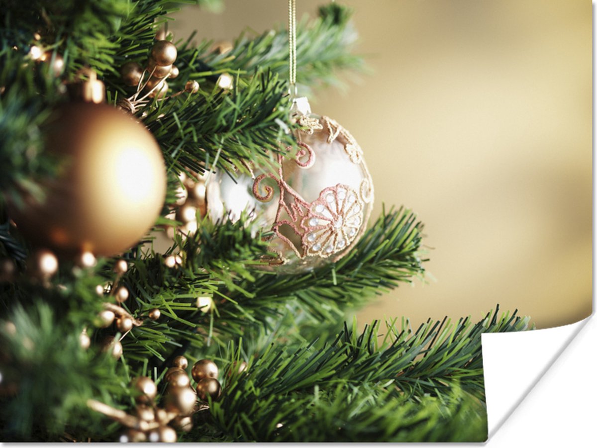 Gros plan de décorations de Noël en papier poster sapin de Noël 160x120