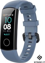 Siliconen Smartwatch bandje - Geschikt voor Honor band 4 / 5 siliconen bandje - grijsblauw - Strap-it Horlogeband / Polsband / Armband