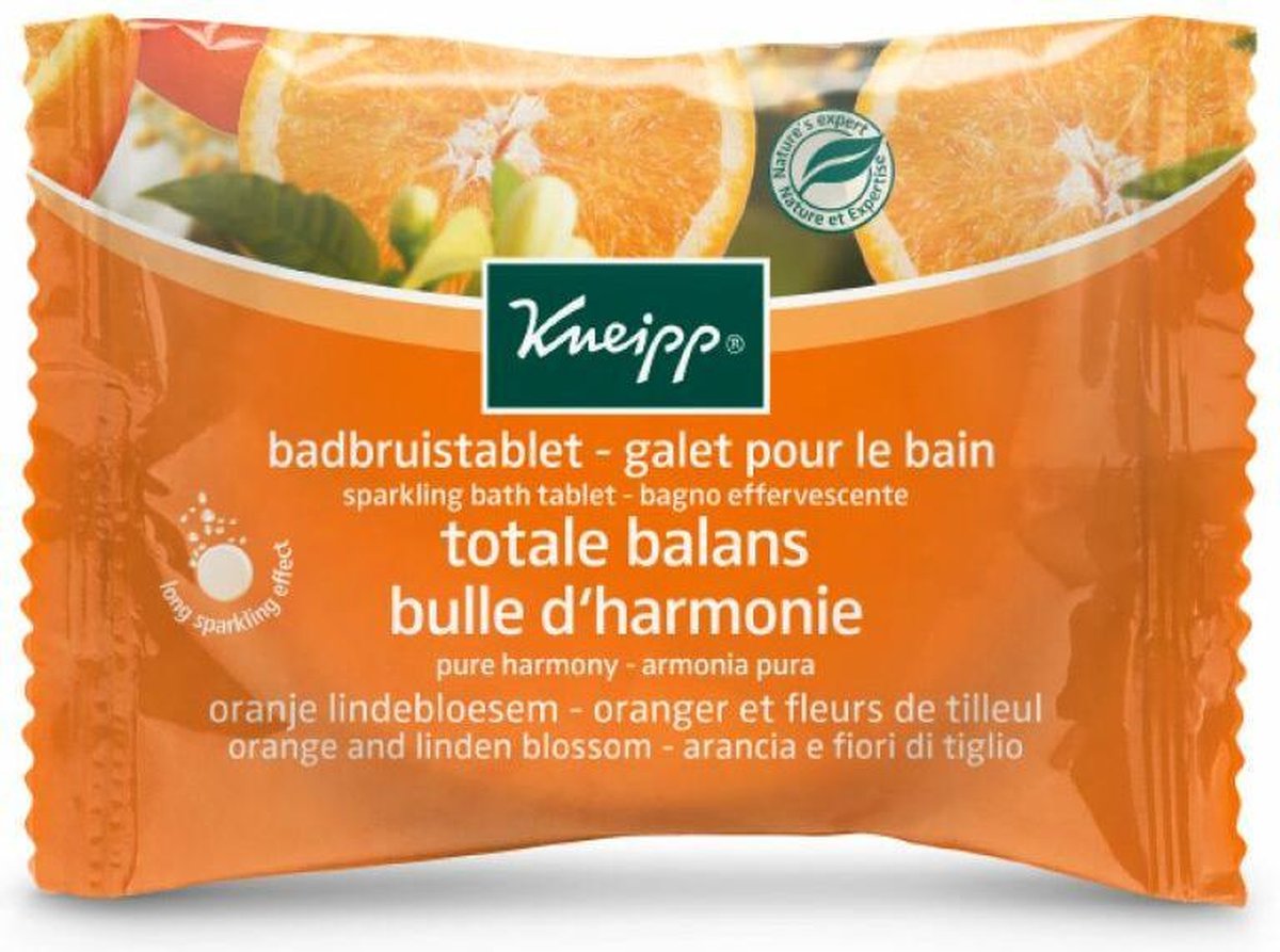 12x Kneipp Badbruistablet Oranje Lindebloesem 80 gr