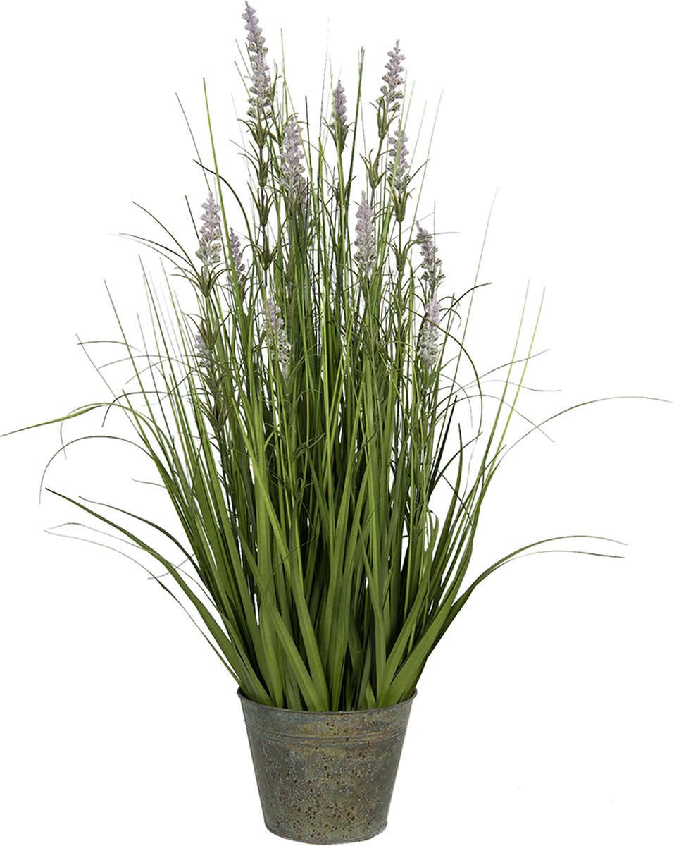 Clayre & Eef Kunstbloem Lavender 66*64*80 cm Groen Kunststof, Foam Kunstplant Nepbloem Nepplant