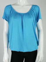 Dames Ballon Top Korte Mouw Nathalie - Turquoise - One Size