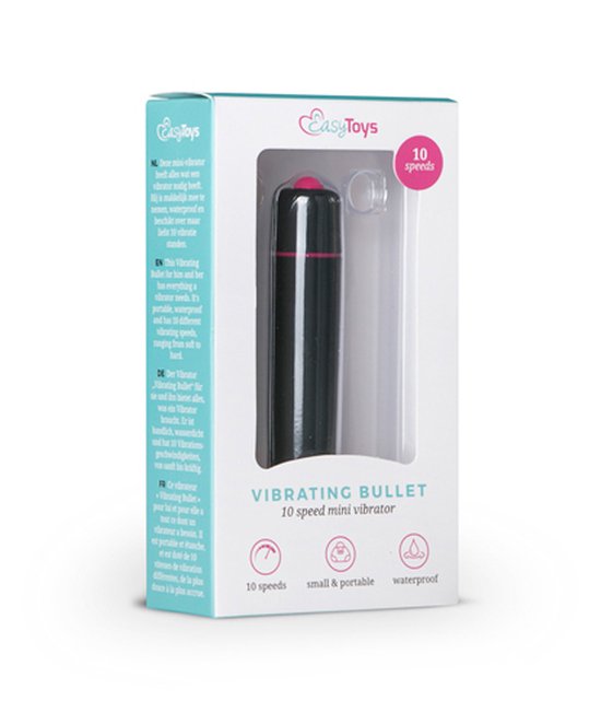 EasyToys - Mini Bullet Vibrator met 10 Standen - Bulletvibrator - Vibrators voor Vrouwen - Vibrators - Zwart