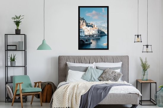 Photo encadrée - Cadre photo Littoral en Italie noir sans passe partout 60x90 cm - Affiche encadrée (Décoration murale salon / chambre)