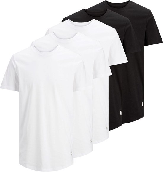 Lot de 5 T-shirts homme Jack & Jones - col rond noir/blanc - XS
