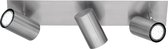 LED Plafondspot - Nitron Mary - GU10 Fitting - 3-lichts - Rechthoek - Mat Nikkel - Aluminium