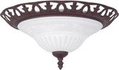 LED Plafondlamp - Trinon Rustina - Opbouw Rond - E27 Fitting - 2-lichts - Roestkleur - Aluminium