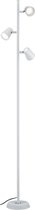 LED Vloerlamp - Nitron Narca - 12W - Warm Wit 3000K - 3-lichts - Dimbaar - Rond - Mat Wit - Aluminium