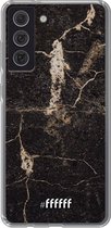 6F hoesje - geschikt voor Samsung Galaxy S21 FE -  Transparant TPU Case - Dark Golden Marble #ffffff
