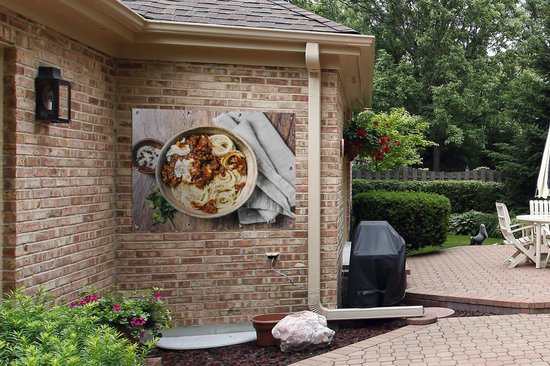 Affiche jardin - Toile jardin - Affiches jardin extérieur - Spaghetti à la mozzarella - Posters de jardin cm - Jardin