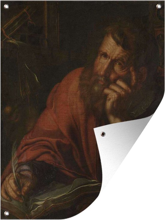 Tuin decoratie De evangelist Marcus - Schilderij van Joachim Wtewael - 30x40 cm - Tuindoek - Buitenposter