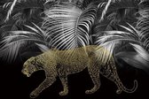 120 x 80 cm - Glasschilderij - Jaguar in het wild - schilderij fotokunst - foto print op glas