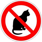 Verboden voor katten sticker 50 mm - 10 stuks per kaart