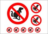 Verboden voor hondenpoep stickers - 8 per vel