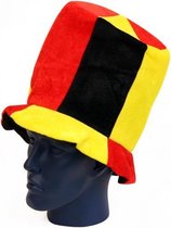 3x stuks supporters kleding hoed in Belgie vlag kleuren - Landen thema feestartikelen en verkleed hoeden