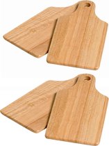 Set van 4x stuks snijplanken/serveerplanken van hout 28 x 14 cm - Broodplankjes/snijplankjes/serveerplankjes