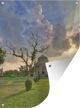 Tuinposter - Tuindoek - Tuinposters buiten - Shisha Gumbad in de Lodi Gardens in India - 90x120 cm - Tuin