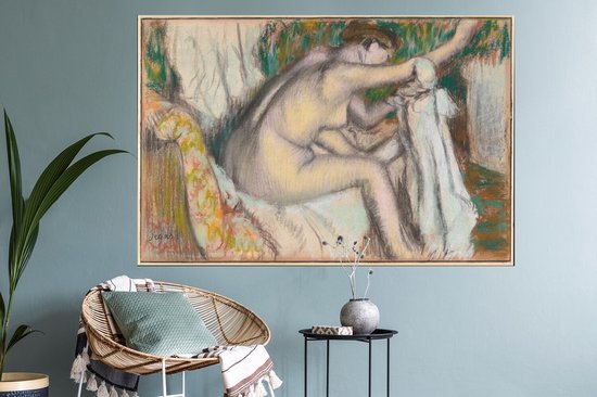 Stickers muraux - Film autocollant - Femme se séchant le bras - Peinture d' Edgar Degas - 120x80 cm - Film adhésif - Stickers muraux Chambre d'enfant - Papier peint autocollant - Papier peint autocollant - Film autocollant
