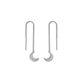 Oorbellen | Chain oorbellen | Zilveren chain oorbellen, maantje