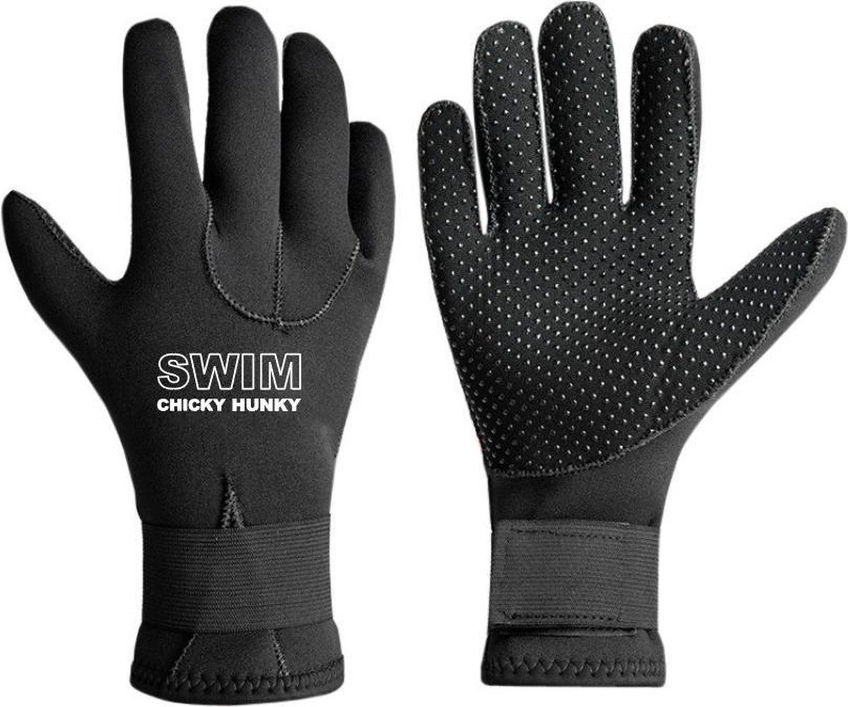 Neopreen Zwemhandschoenen ZWART 3MM Neopreen Zwem handschoenen - Unisex | Swim Chicky & Swim Hunky - XS
