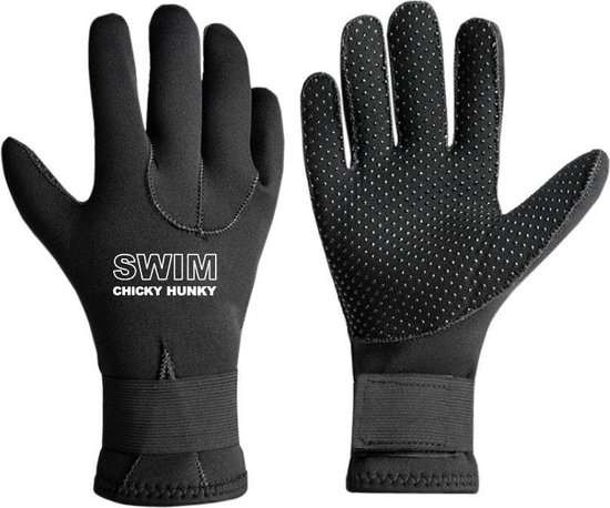 Foto: Neopreen zwemhandschoenen zwart 3mm neopreen zwem handschoenen unisex swim chicky swim hunky