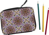 Teken Etui met inhoud 32-delig Paarse Mandala (liggend)