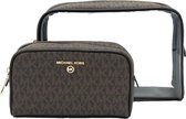 Michael Kors LG 2IN1 Travel Zip Pouch Dames Toilettas - Bruin