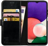 Rosso Element Book Case Wallet Hoesje Geschikt voor Samsung Galaxy A22 5G | Portemonnee | 3 Pasjes | Magneetsluiting | Stand Functie | Zwart